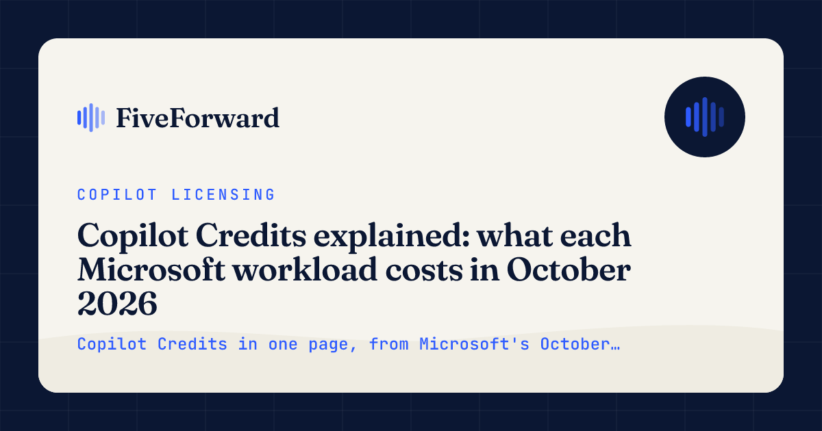 Copilot Credits explained: October 2026 rate card | FiveForward